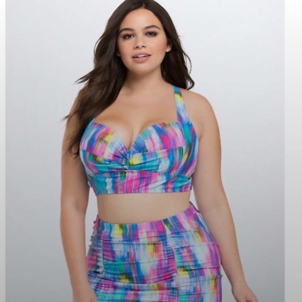 TORRID Endless Stripe Pedumi Bikini Top Size 2X